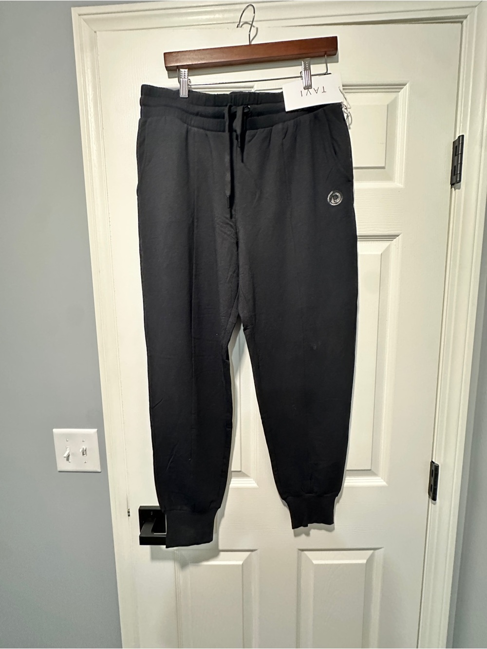 Men's Black Track Joggers with Drawstring Waist